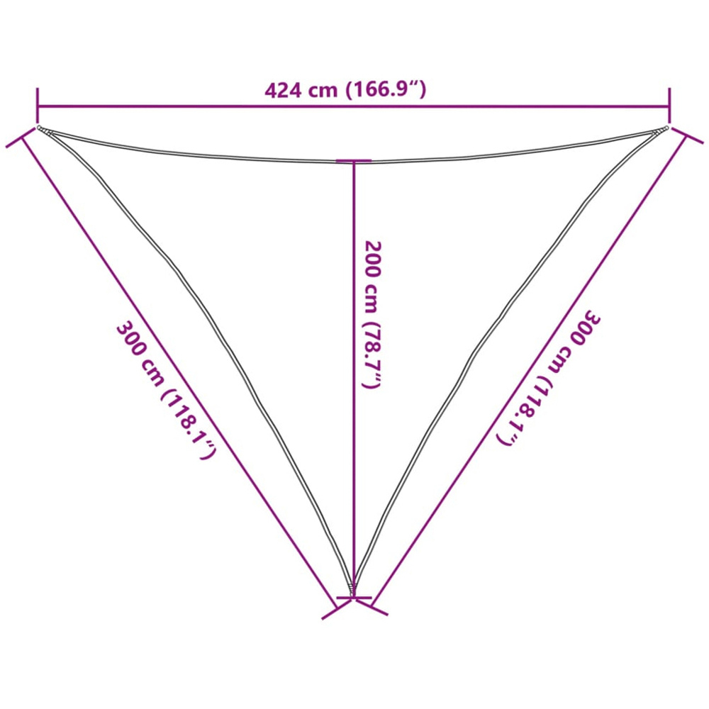 vidaXL Grey Triangular Sun Shade Sail 3 x 3 x 4.24m Image 8