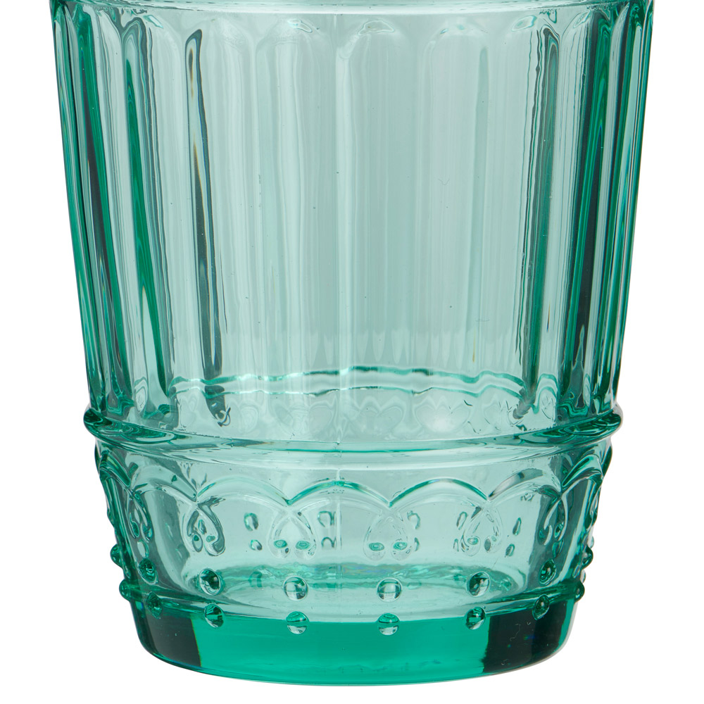 Wilko Embossed Glass Tumbler Green Image 3