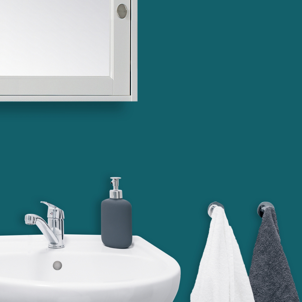 Wilko Bathroom Jaded Teal Mid Sheen Emulsion Paint 2.5L Image 4