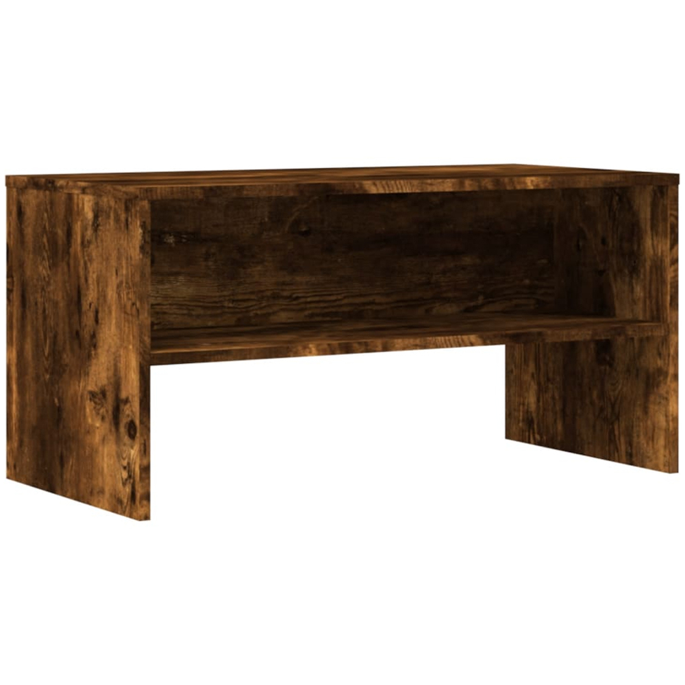 vidaXL Single Shelf Smoked Oak TV Cabinet Image 2