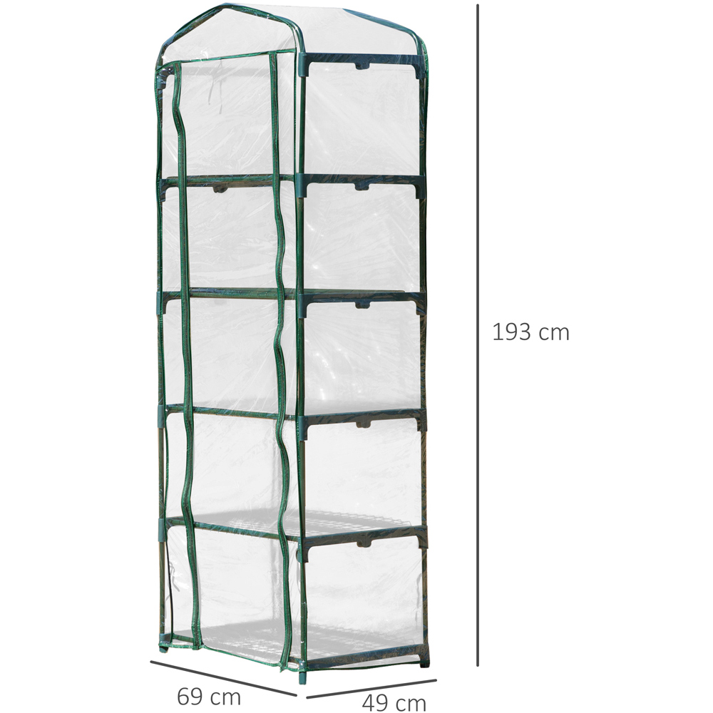 Outsunny 5 Tier PVC 2.3 x 1.6ft Mini Greenhouse Image 7