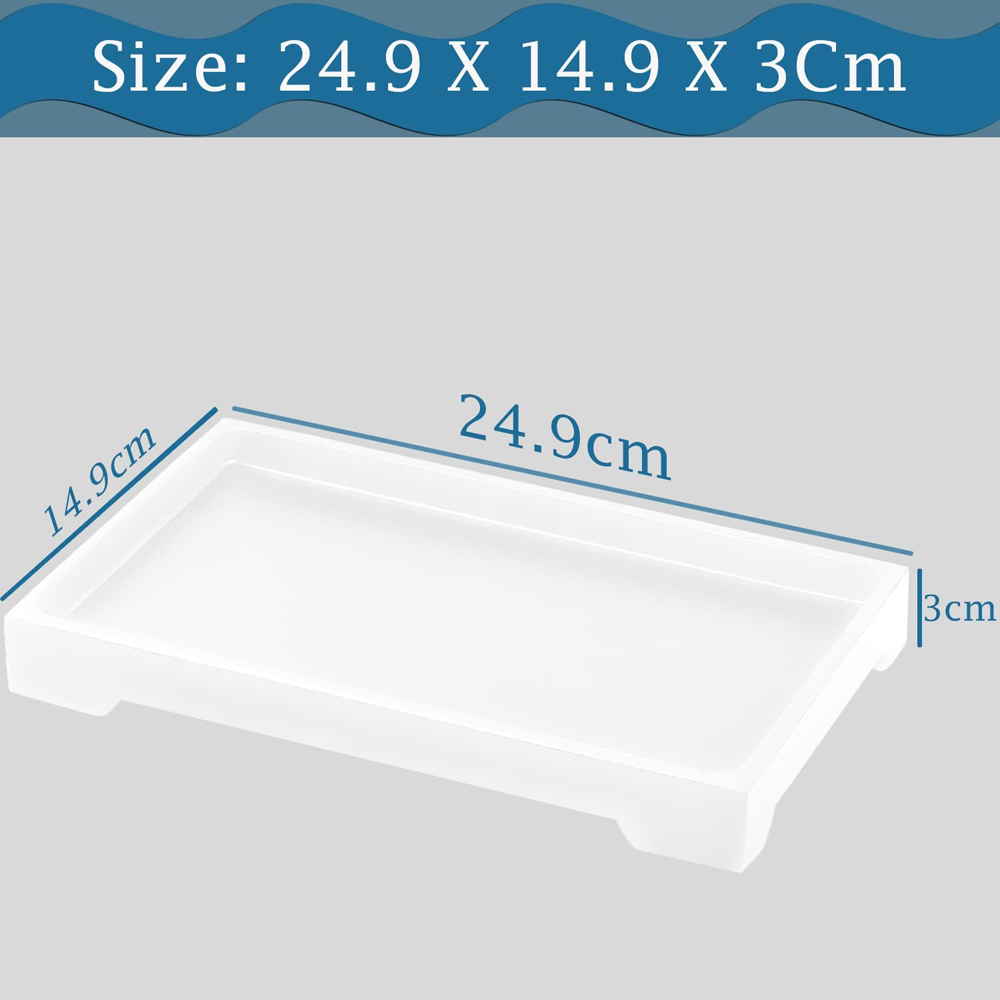 ATEK Medium White Multi-Purpose Resin Vanity Serving Tray Image 8