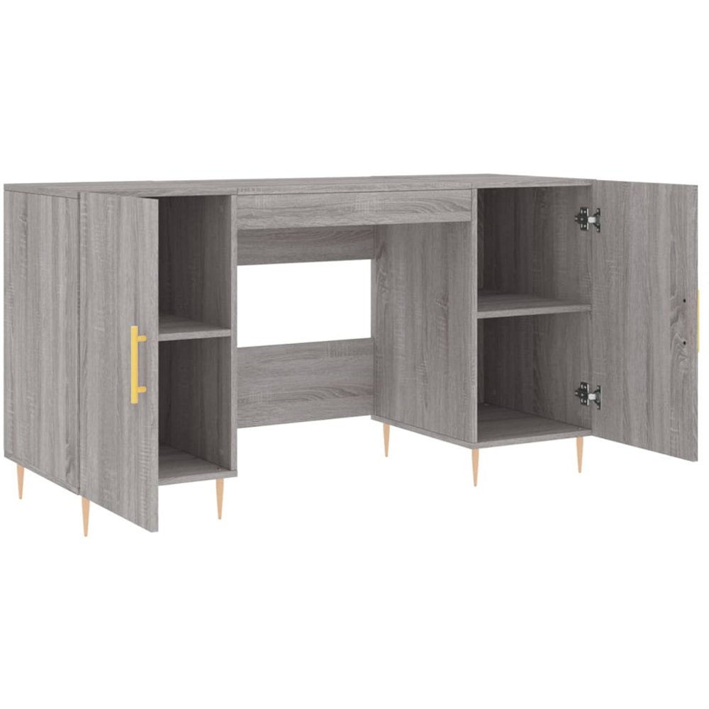 vidaXL 2 Door Computer Desk Grey Sonoma Image 4