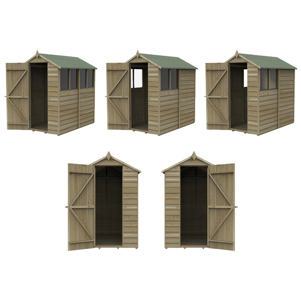 Forest Garden 6 x 8ft Double Door Pressure Treated Overlap Apex Shed with Lean To Image 3