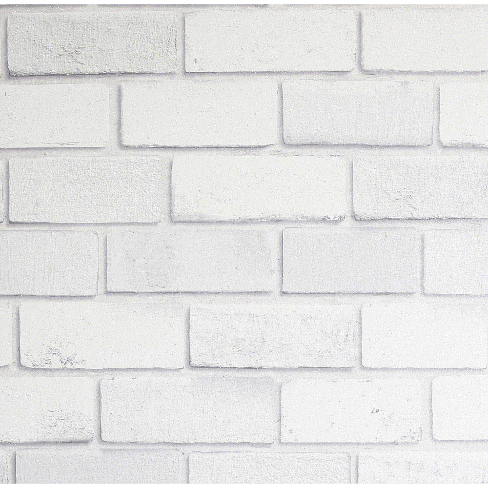 Arthouse Diamond White Brick Wallpaper Image 1