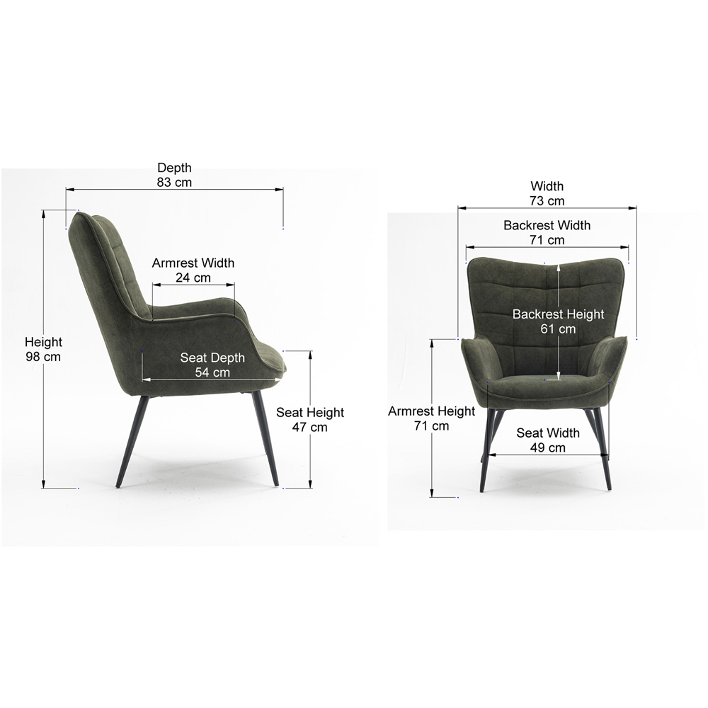Furniture Online Vera Velvet Green Accent Chair with Footstool Image 8