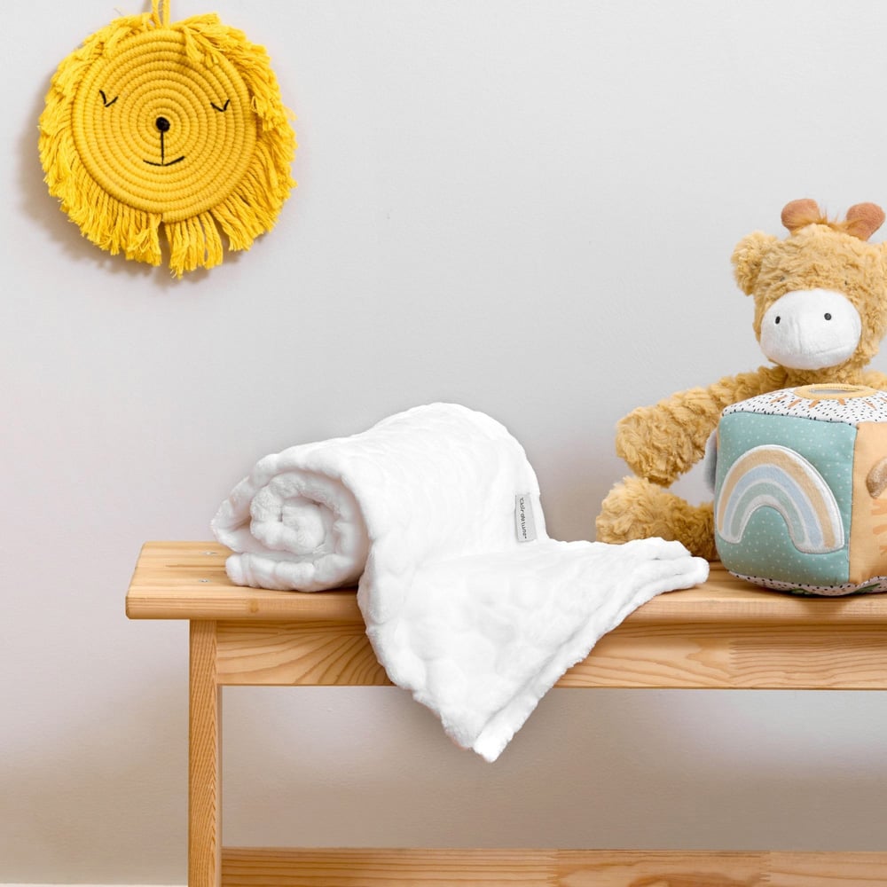 Clair de Lune Baby White Marshmallow Pram Blanket 90 x 70cm Image 2