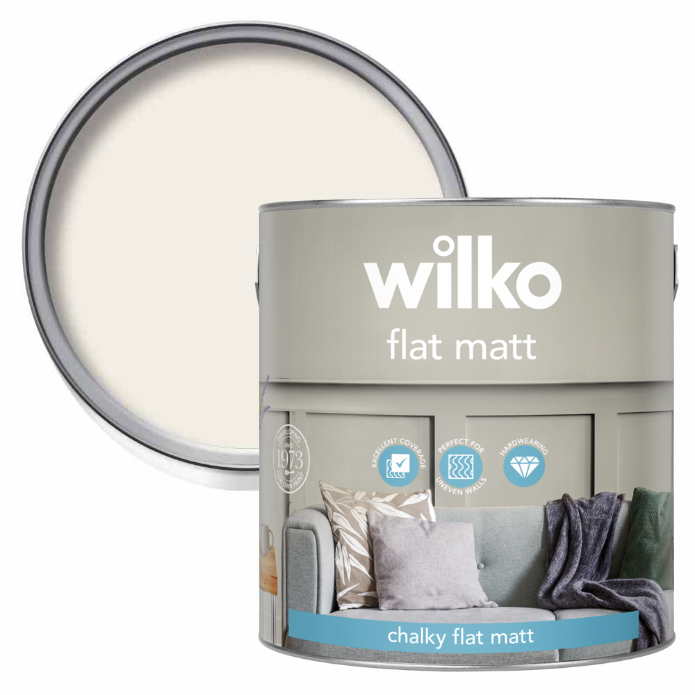 Wilko Delicate Chalk Flat Matt Emulsion Paint 2.5L Image 1