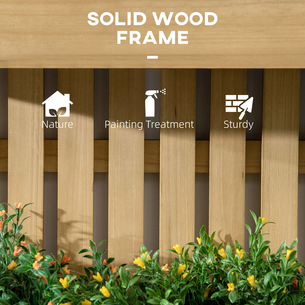 Outsunny Wooden Wall-Mounted Garden Trellis with 3 Movable Planter Boxes Image 3