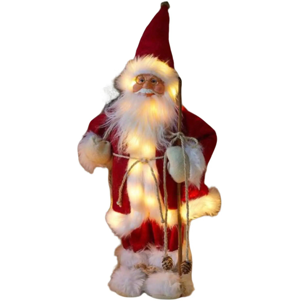 Samuel Alexander 22 Warm White LED Battery Operated Red Santa Claus with Brown Sack 45cm Image 3
