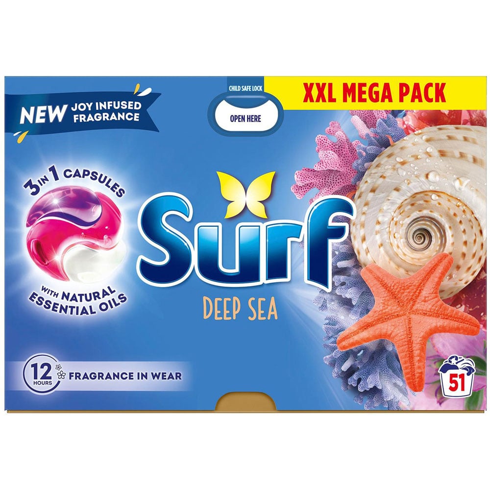Surf 3 in 1 Deep Sea Washing Capsules 51 Washes 2 Pack Image 2