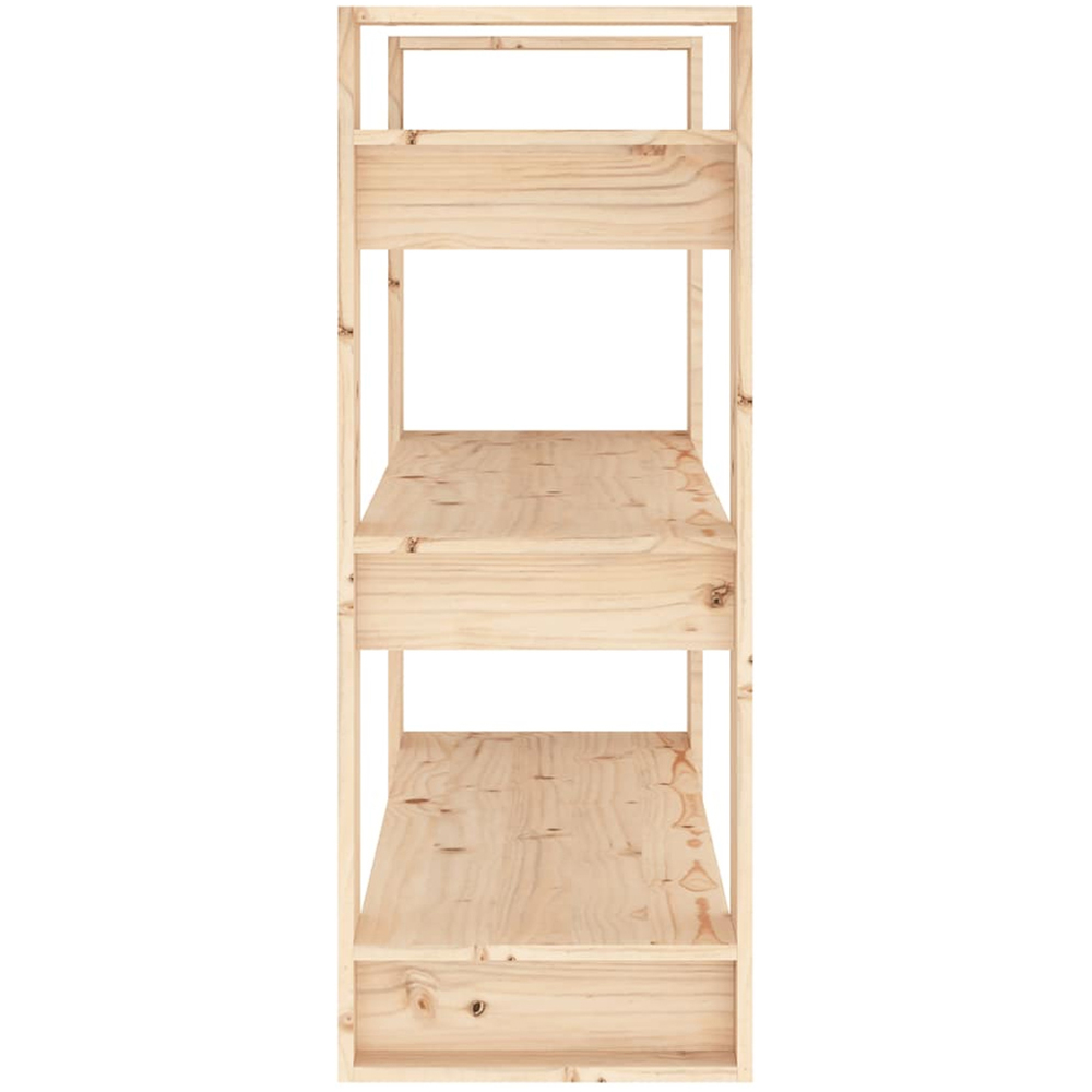 vidaXL 3 Shelf Natural Solid Pine Wood Bookcase Image 5
