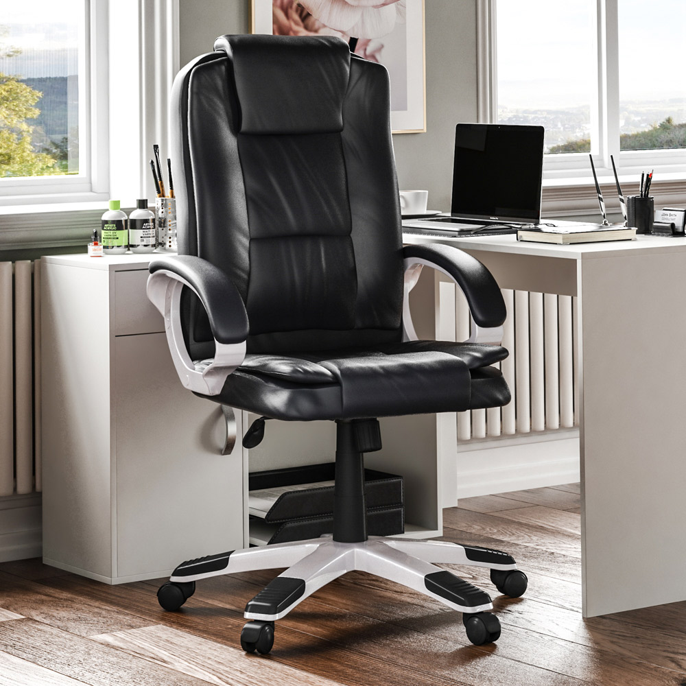Vida Designs Charlton Black Swivel Office Chair Image 1