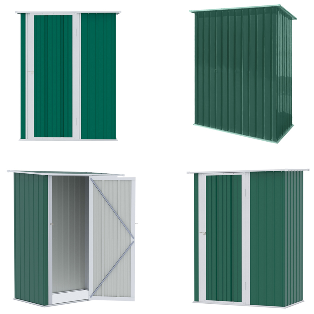 Outsunny 4.7 x 2.8ft Green Lockable Garden Storage Shed Image 5