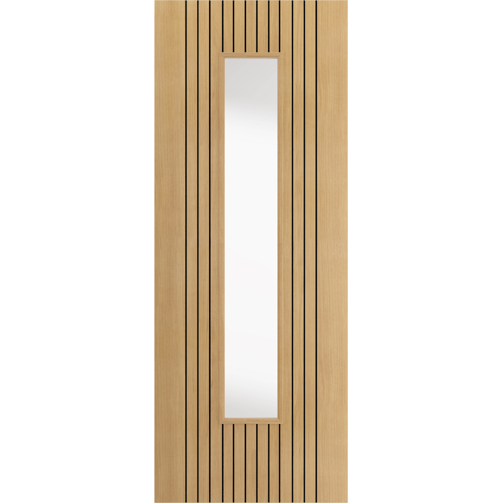 JB Kind Aria Oak Glazed Laminated Internal Door 1981 x 838mm Image 1