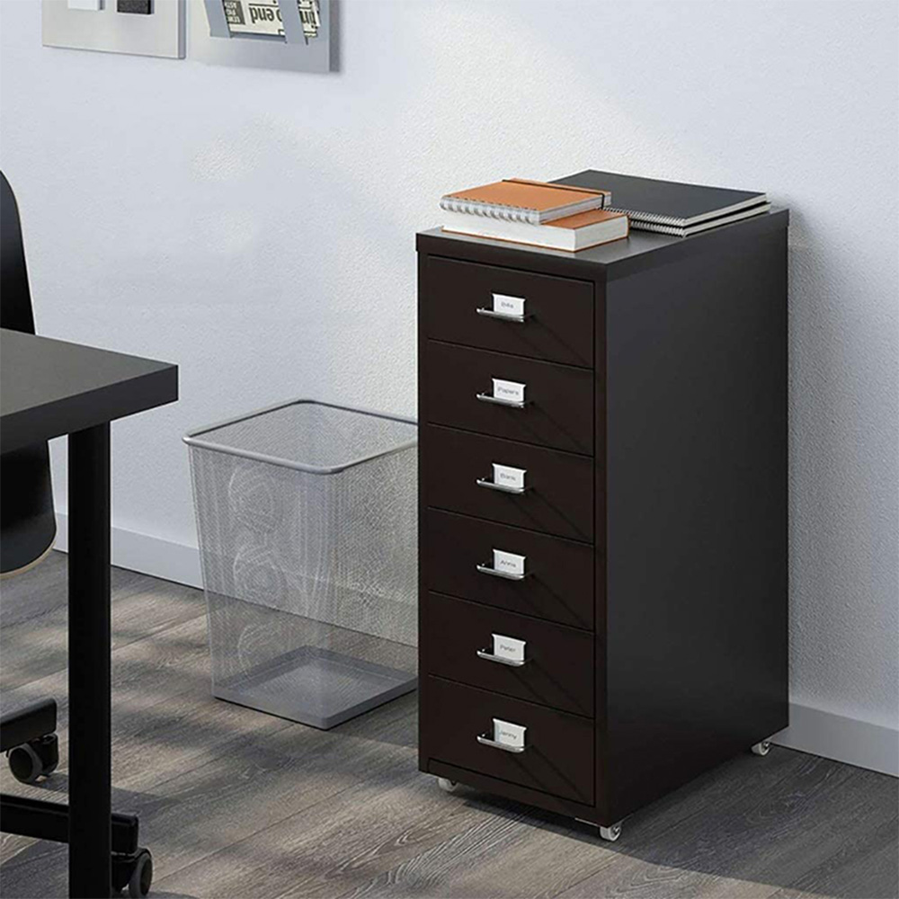 Living And Home Vertical File Cabinet with Wheels Image 8