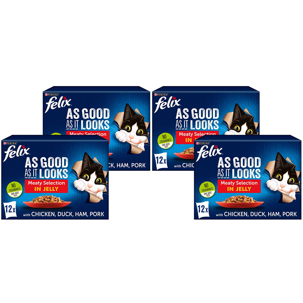 Purina Felix As Good As It Looks Meat Selection Cat Food 100g Case of 4 x 12 Pack Image 1