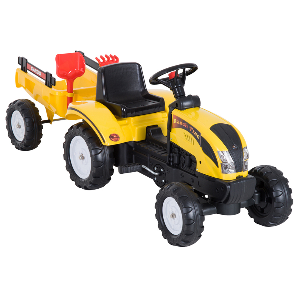HOMCOM Kids Tractor Design Ride-on Construction Car Image 1