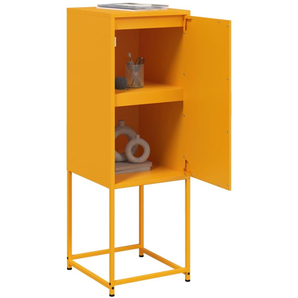 vidaXL Single Door Mustard Yellow Steel Highboard Image 5