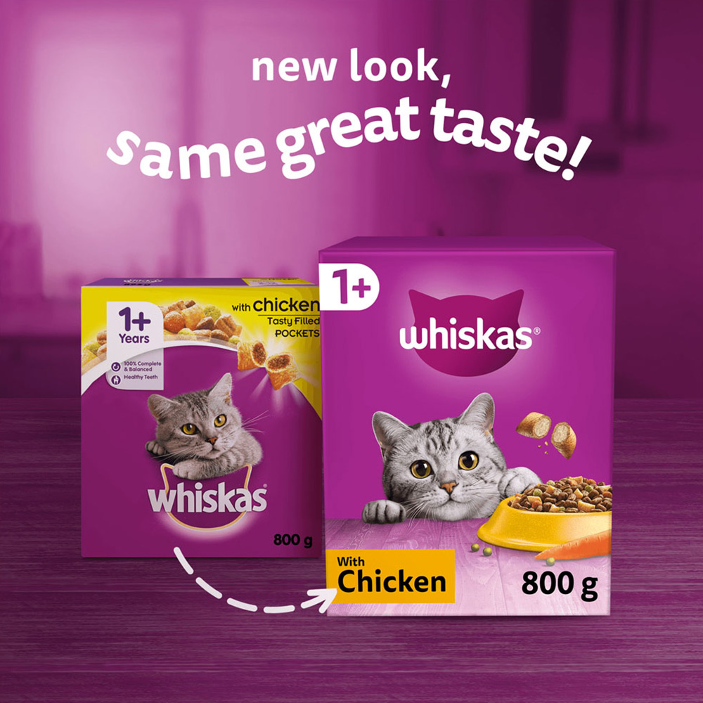 Whiskas Adult Chicken Flavour Dry Cat Food 800g Image 8