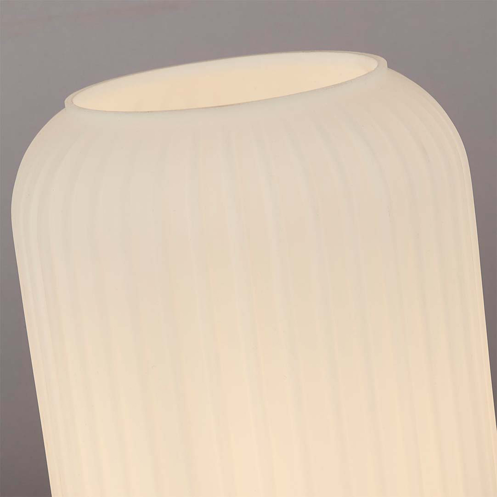 Lighting Collection Matson Frosted White Glass Shade Brass Table Lamp Image 4