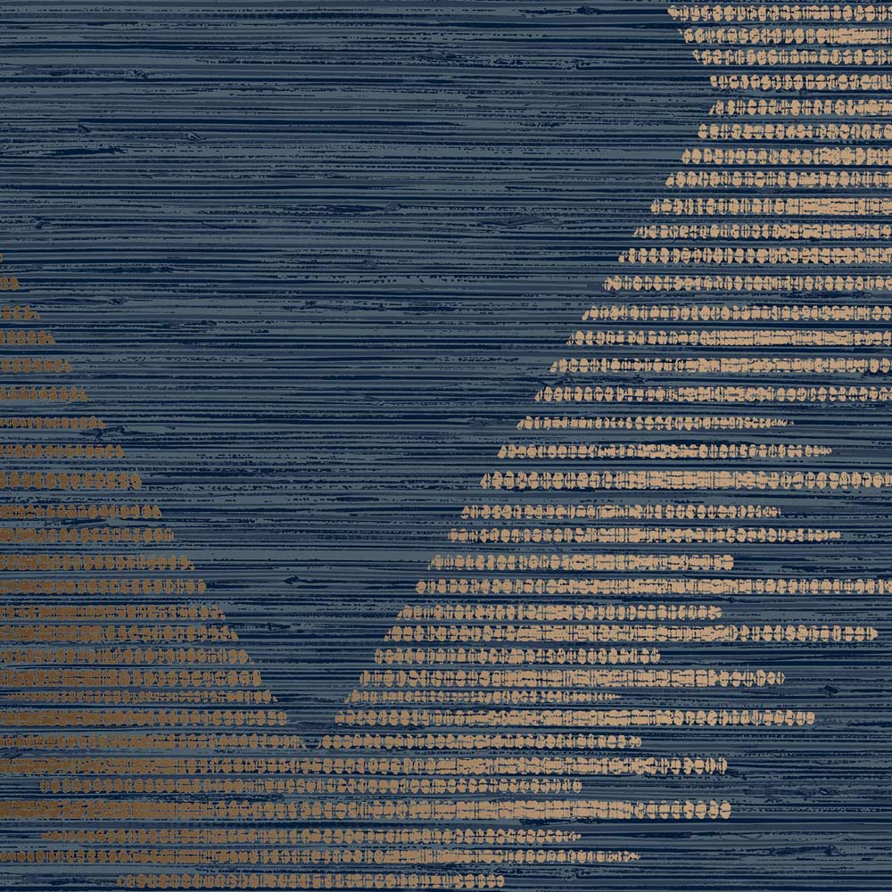 Superfresco Easy Serenity Geo Navy and Copper Wallpaper Image 3