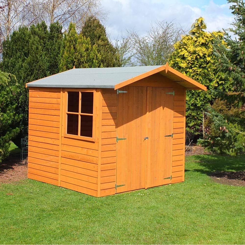 Shire 7 x 7ft Double Door Dip Treated Overlap Apex Shed Image 2