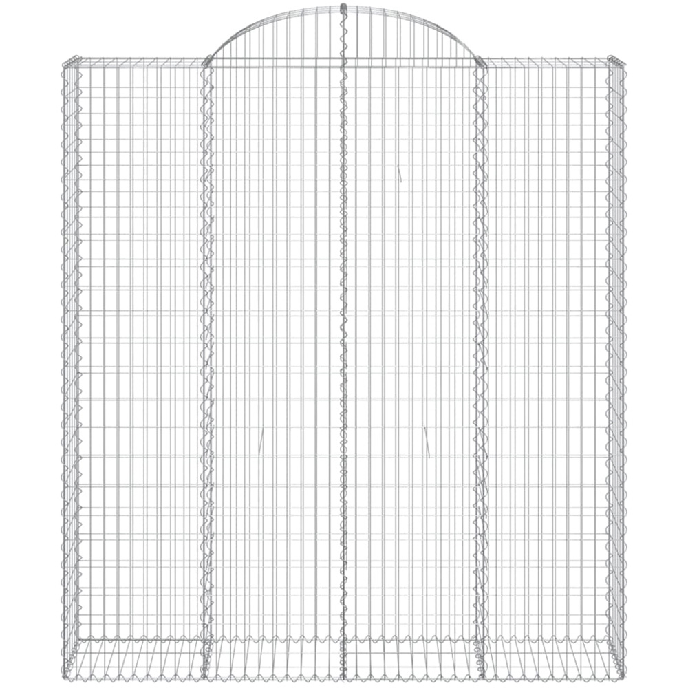 vidaXL Silver Galvanised Iron Arched Gabion Basket 200 x 50 x 220/240cm 7 Pack Image 4