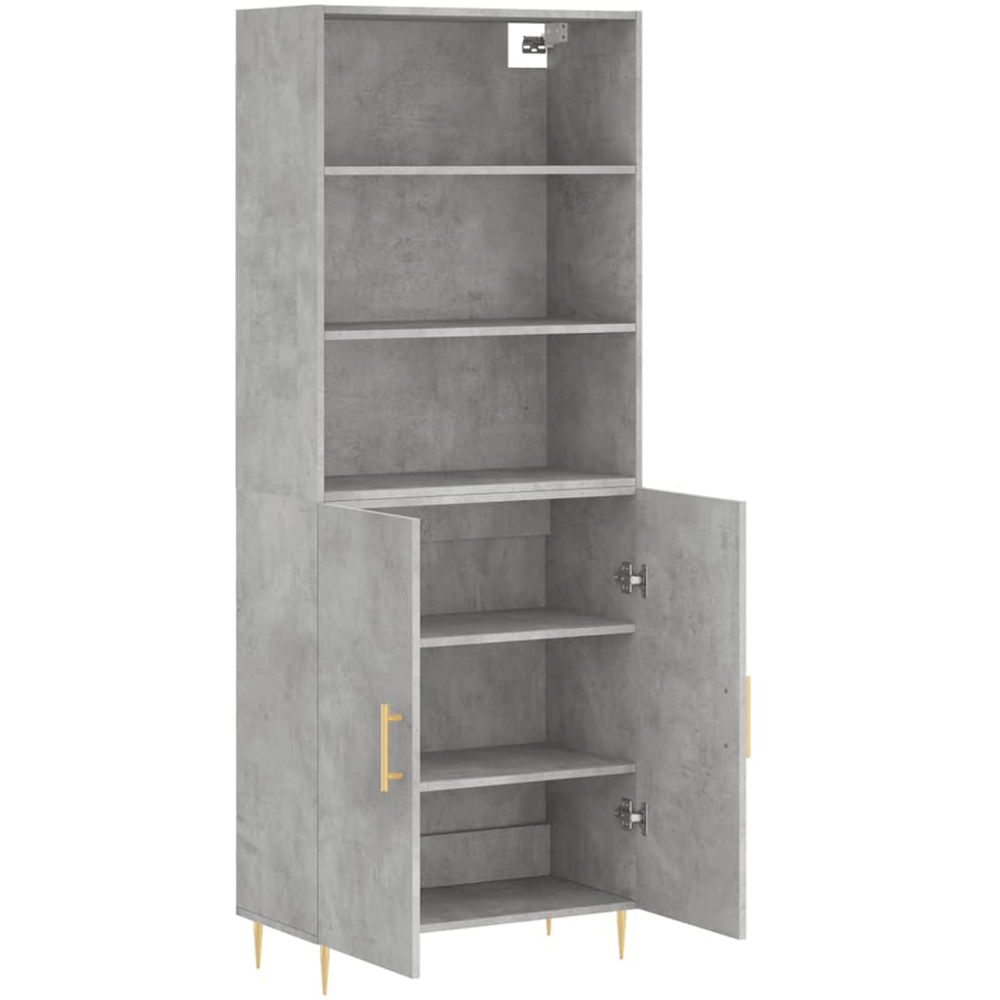 vidaXL 2 Door 3 Shelf Concrete Grey Highboard Image 4