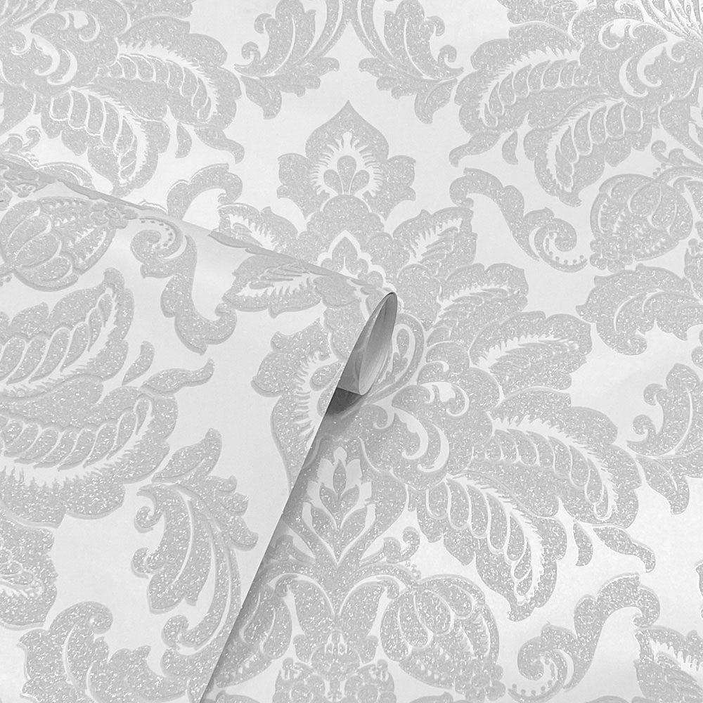 Arthouse Glisten Silver Wallpaper Wilko
