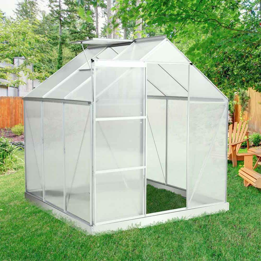 Outsunny Polycarbonate Aluminium 6.3 x 6ft Greenhouse Image 2