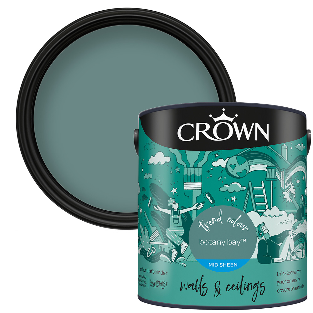 Crown Walls & Ceilings Botany Bay Mid Sheen Emulsion Paint 2.5L Image 1