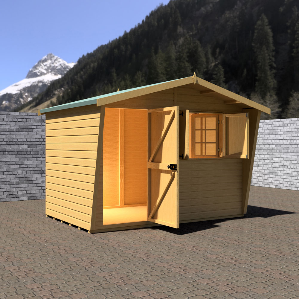 Shire 10 x 6ft Shiplap Style D Security Cabin Apex Garden Shed Image 7