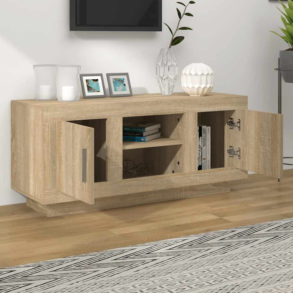 vidaXL 2 Door 2 Shelf Sonoma Oak TV Cabinet Image 1