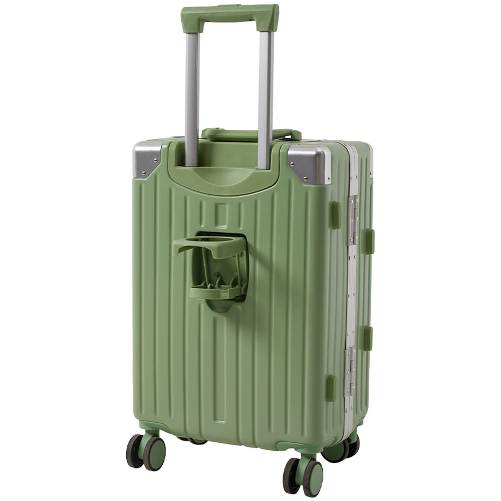 H&O Direct 20 inch Green Carry On Hard Shell Luggage Suitcase Image 3