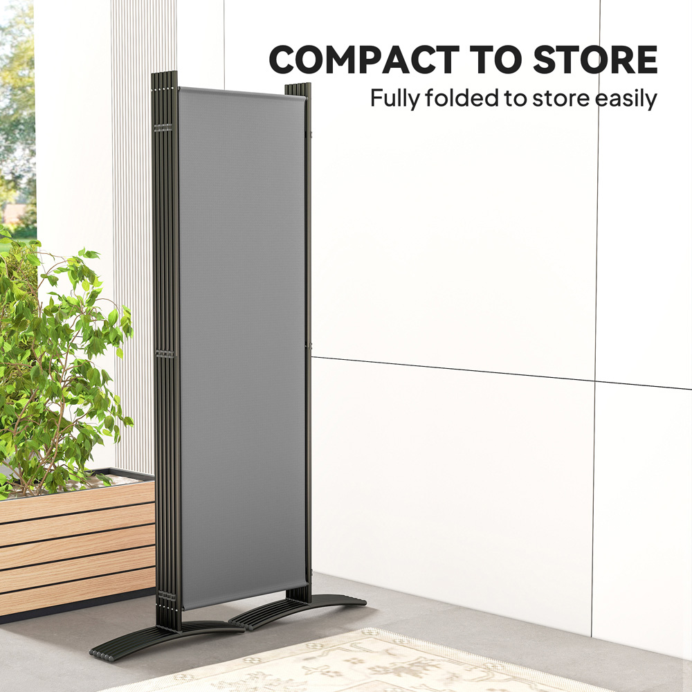 Outsunny 6 Panel Dark Grey Foldable Garden Privacy Screen Image 5