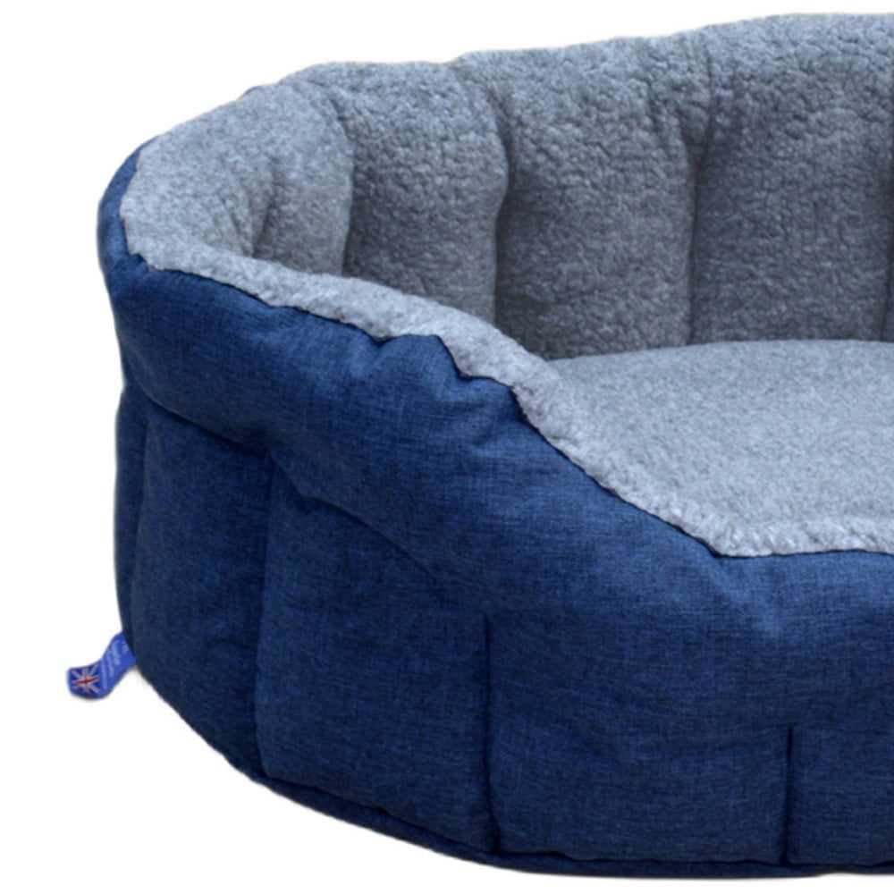 P&L Medium Navy  Premium Bolster Dog Bed Image 3