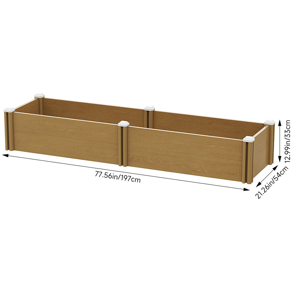 Living and Home Woodgrain Effect Plastic Raised Garden Bed 54 x 197cm Image 6
