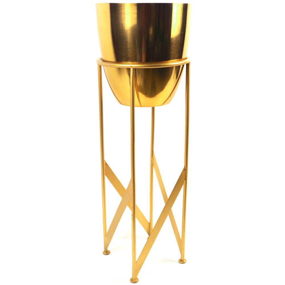Botanik Yukka Artificial Plant in Gold Metal Planter 3ft Image 3