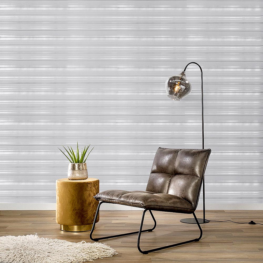 Living and Home Stripe Metallic Silver and Grey Wallpaper Image 2