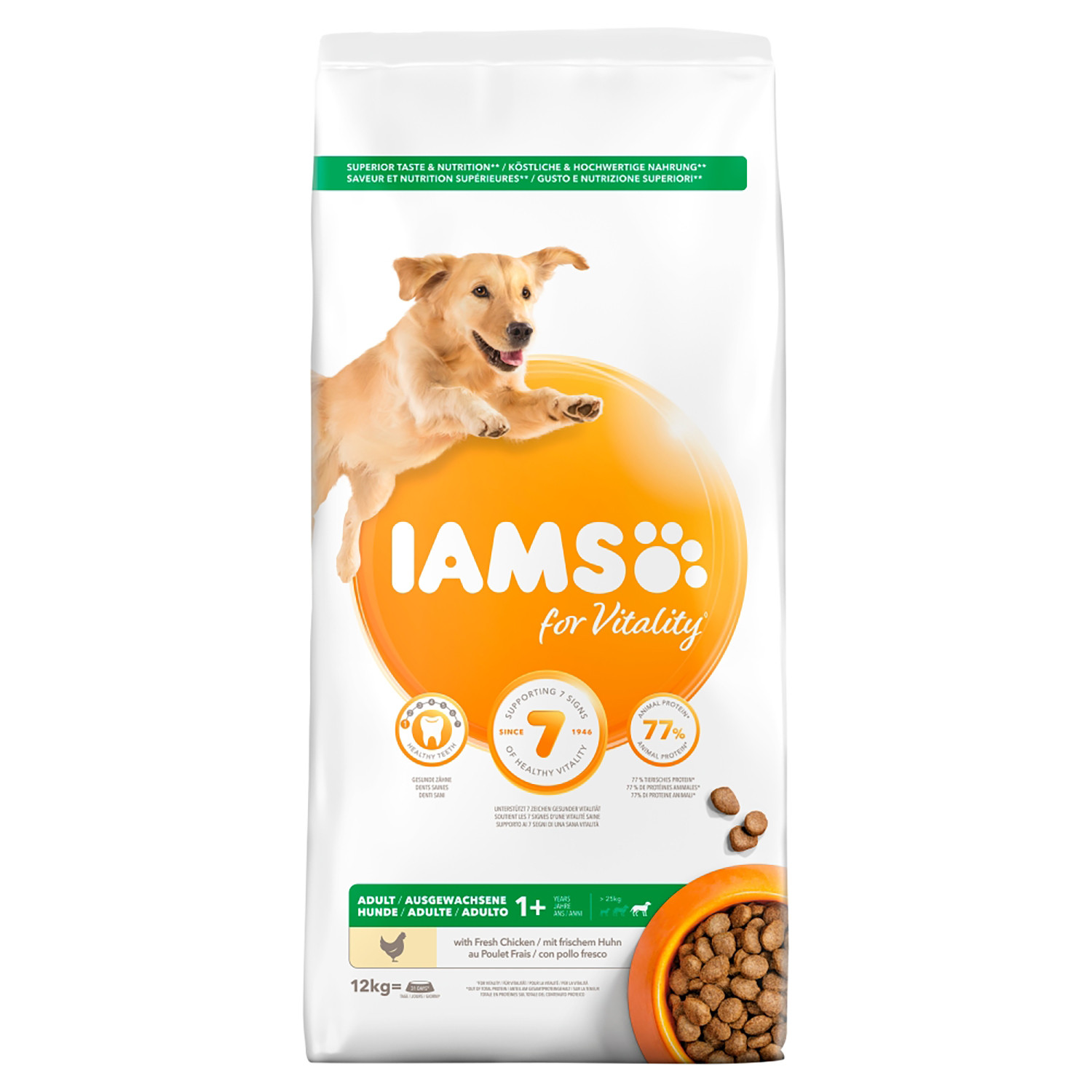 IAMS Vitality Large Breed Fresh Chicken Adult Dog Food 12kg Image