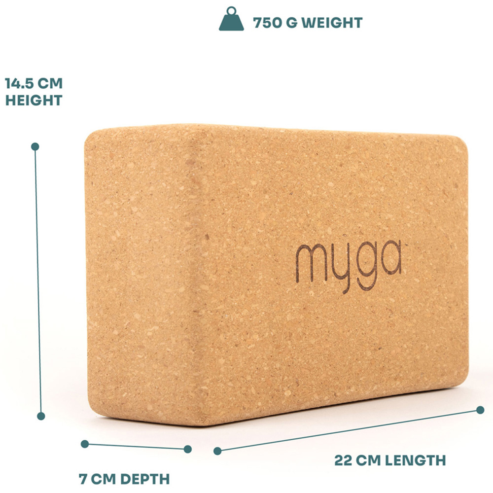 Myga Plum Cork Yoga Mat with Pair of Cork Blocks and Strap Image 3