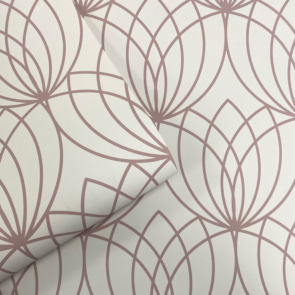 Muriva Lotus Cream and Rose Wallpaper Image 2