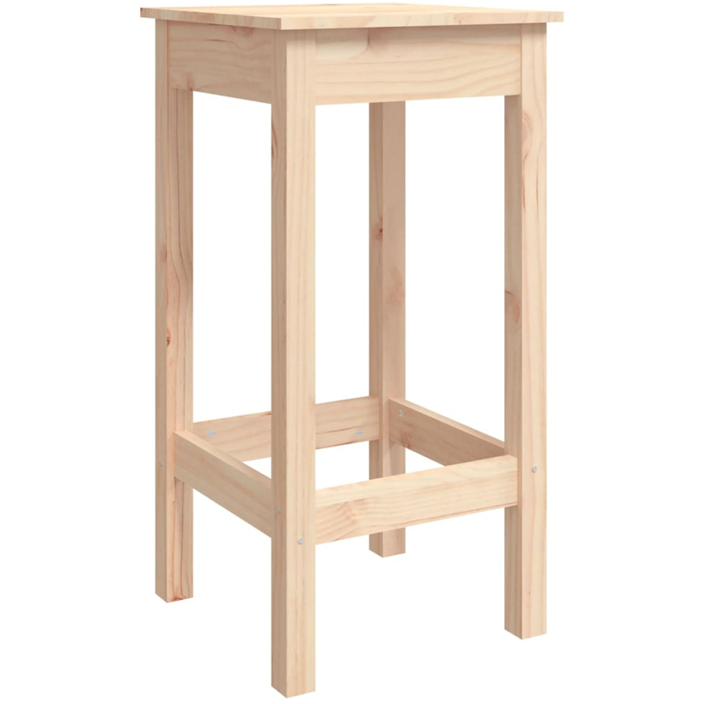 vidaXL Natural Solid Pine Wood Bar Table Set of 3 Image 6