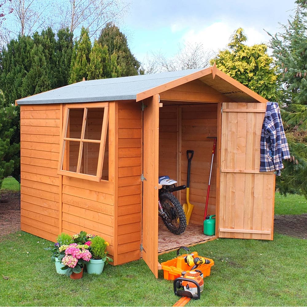 Shire 7 x 7ft Double Door Dip Treated Overlap Apex Shed Image 4