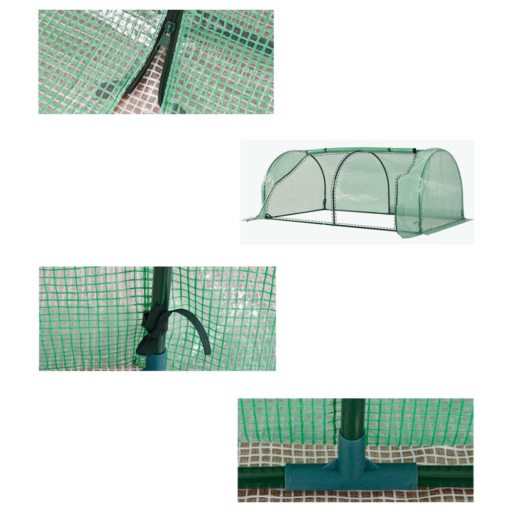 Outsunny Green Steel 3.3 x 6.6ft Mini Greenhouse Image 5