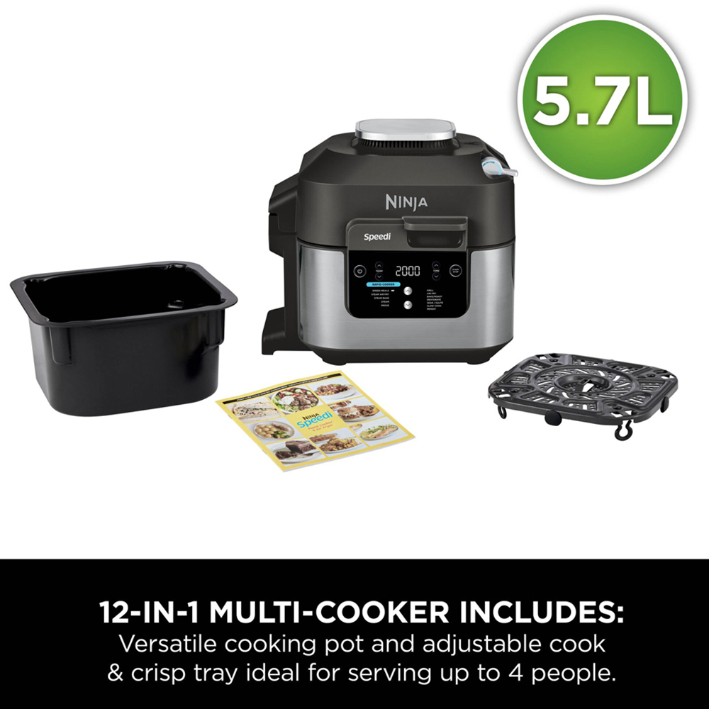 Ninja Speedi ON500UK 12-in-1 Black Stainless Steel 5.7L Multi Cooker Image 9