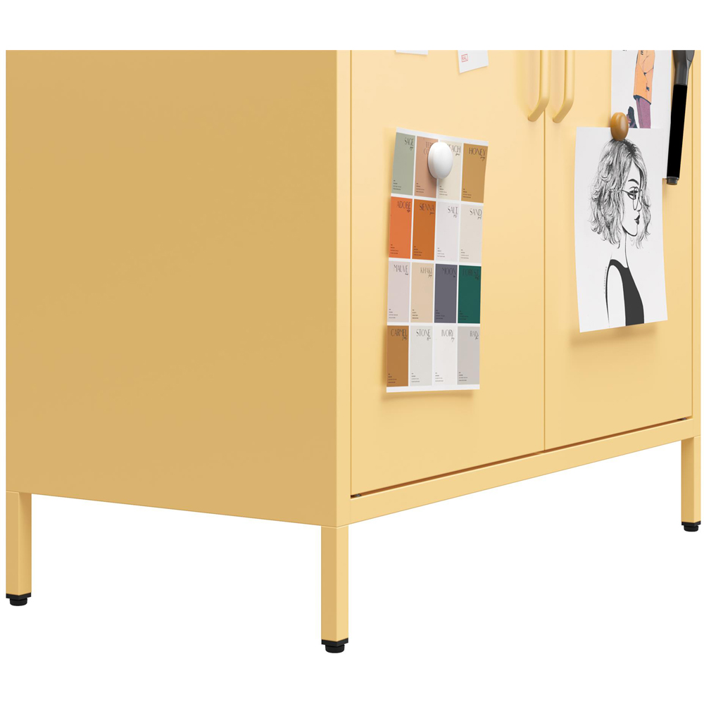 Dorel Annie 2 Door Deep Sun Yellow Metal Cabinet Image 8