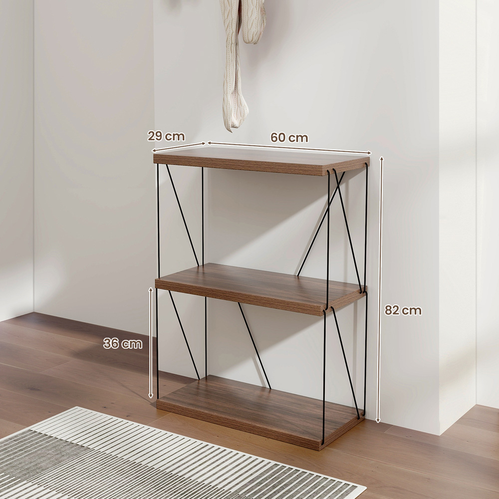 Costway 3 Shelf Brown Multipurpose Display Rack Image 9