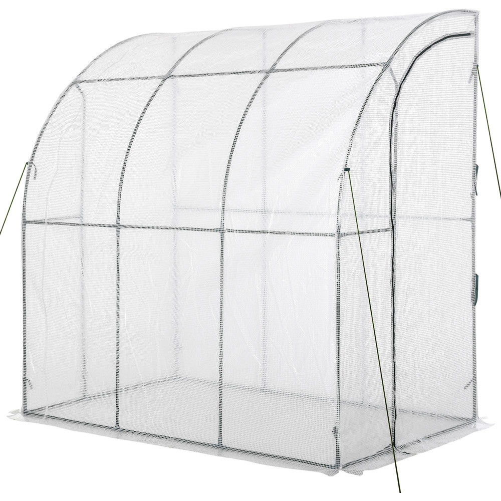 Outsunny White Steel 4 x 7ft Medium Vegetable Greenhouse Image 1